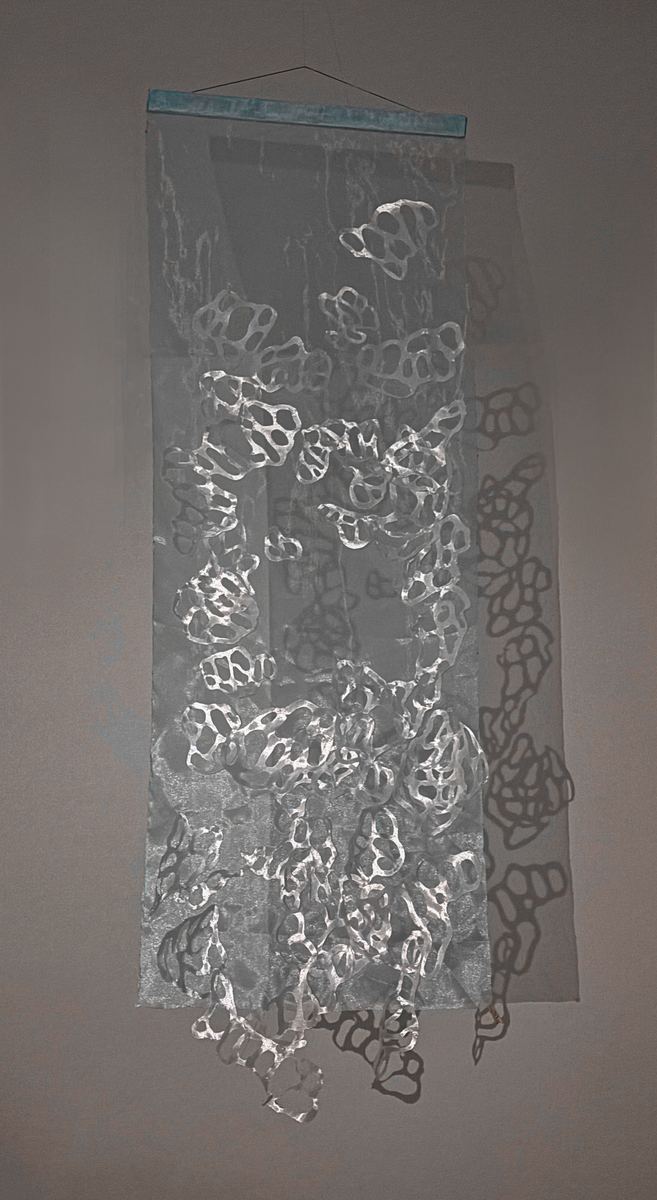 Structure I, installed under directed light, casting shadows